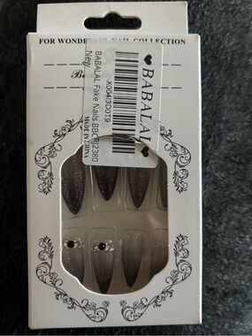 Dark Glitter Stiletto Press on Nails